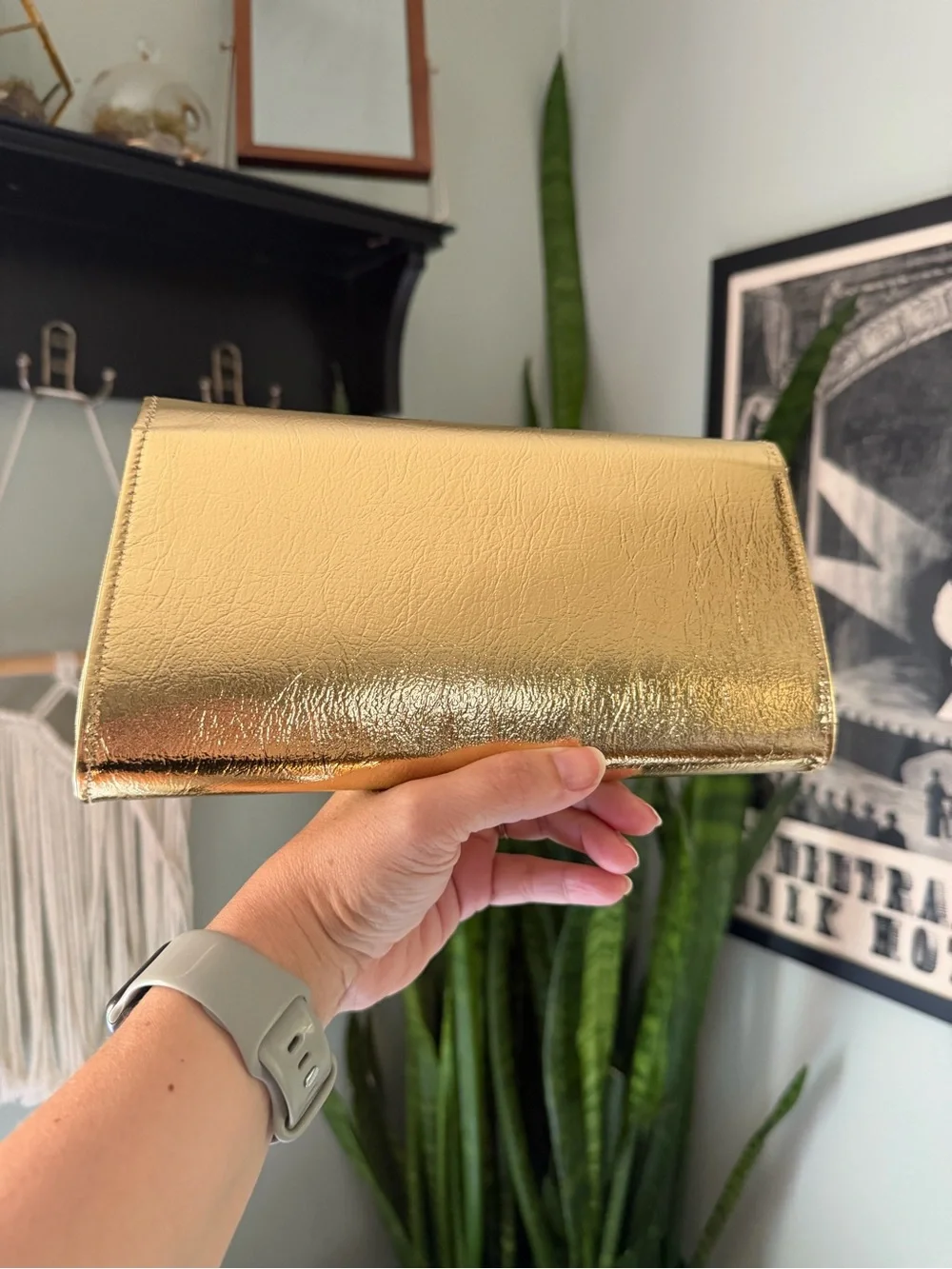 VTG 60s Rulo Gold Metallic Clutch Bag